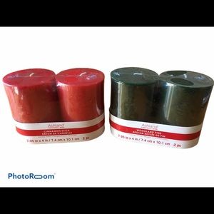 Candles by Ashland, red and green pillar candles